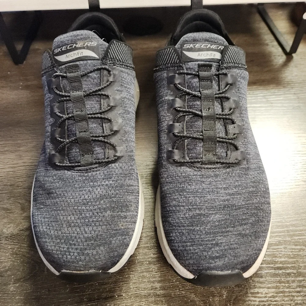 Skechers Arch Fit Waveport Mens Size 8 Black Athletic Running Shoes Sneakers